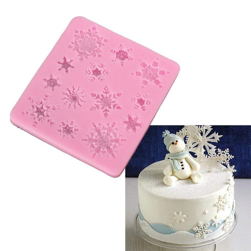 AussieSuperStore Homeware Supplies Snowflake Frozen Snow Flake Silicone Mold Gumpaste Cake Topper Fondant Chocolate CBMIXSNOWMOLD